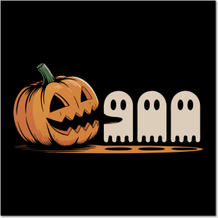 Pumpkin vs little ghost Posters and Art